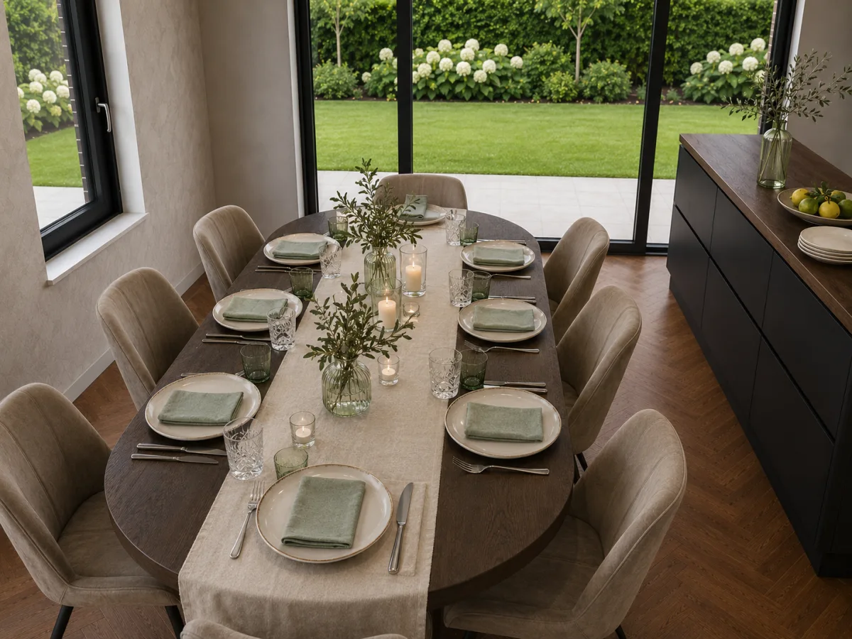 Gedekte tafel in Italiaanse stijl